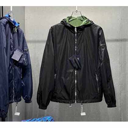 普拉達秋季新款款連帽雙面穿風衣外