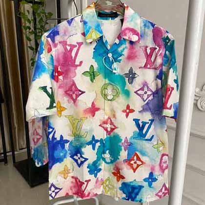 21ss春夏限定淡雅水墨情侶款百搭運動休閑襯衫