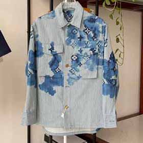 路易威登MONOGRAM 水墨條紋工裝牛仔襯衫