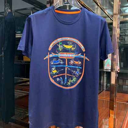 愛仕(Hemès) 新的品質單雙絲光圓領T恤