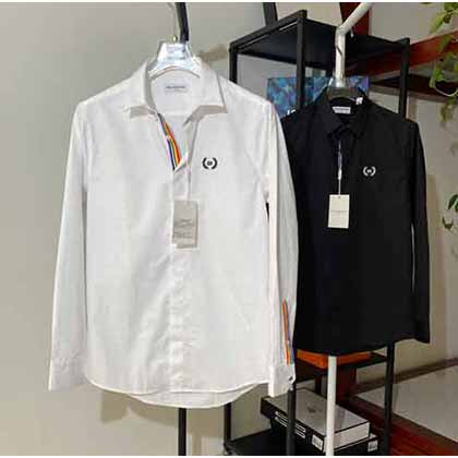 B新款夏季男裝襯衫，爆款單品彩虹織帶彈力棉質(zhì)襯衫。