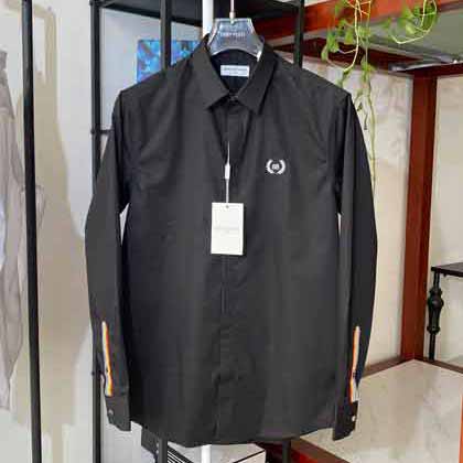 B新款休閑系列彩虹織帶彈力棉質襯衫