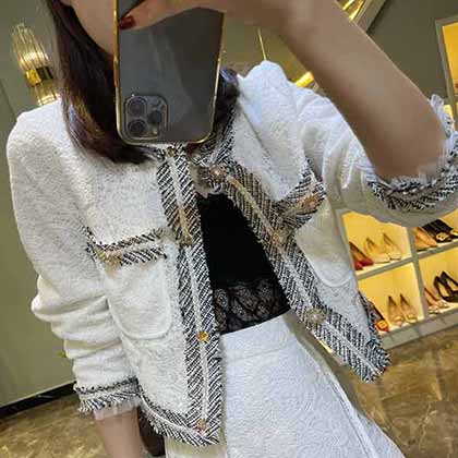 小香風套裝早秋新款風格永存粗花呢