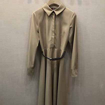 M家早秋新款1:1定制純色襯衫領收腰