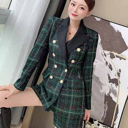 小香早秋新款歐美名媛氣質撞色亮片