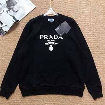 PRAA男女同款做舊印花字母logo圓領衛衣