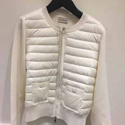 Moncler早秋新品經典小圓領羊毛針織拼