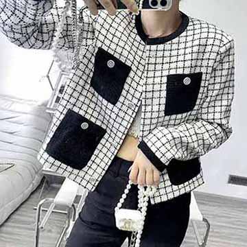 Chane高等定制絲質山茶花里襯氣質西裝外套