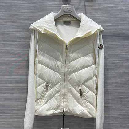 Moncle早秋經典連帽拉鏈羊毛針織拼