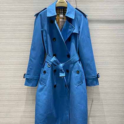 Burbery21早秋新品經典肯辛頓版型高等藍Trench 風衣！