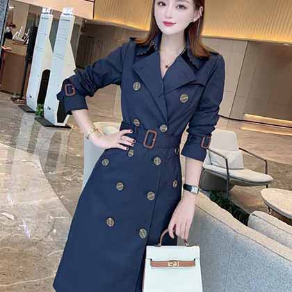 新款歐貨巴寶莉氣質時尚長款風衣，女神大氣風范！