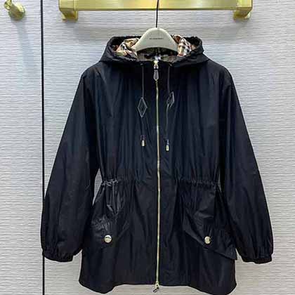 Burbery 21早秋進(jìn)口防風(fēng)黑色沖鋒衣