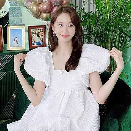 公主SHUSHUTONG娃娃裙 復古泡泡袖 林允同款白裙