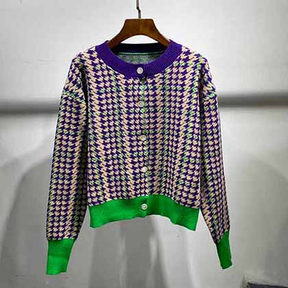 聚名品Celine方型千鳥格格紋外套