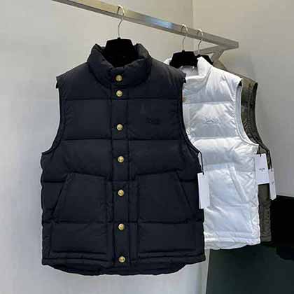 專柜高等黑色羽絨馬甲女新款秋冬時尚大品牌CELINE白鴨絨坎肩背心