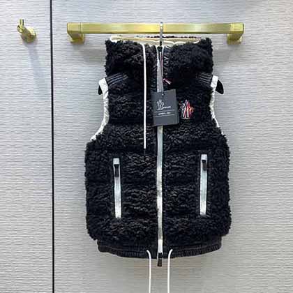 Moncer奢華大品牌白鴨絨羽絨馬甲女冬裝連帽外穿馬夾外套