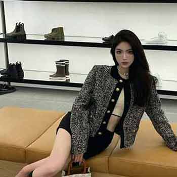 Celin21FW 秋冬新款羊毛花呢外套灰色色短款夾克女士開衫外套