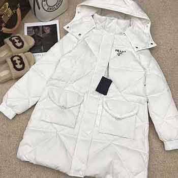秋冬新品奢華羽絨服高等大品牌菱形中長(zhǎng)款連帽羽絨服