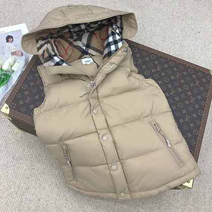 歐貨秋冬新款巴寶莉羽絨服大品牌經典款小短款羽絨連帽馬甲