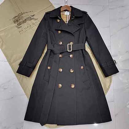 Burbery早秋官網經典肯辛頓版型中長款排扣Trench風衣