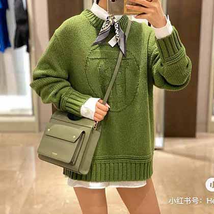 寬松Burbrry提花羊毛針織衫logo字母針織毛衣！