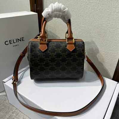 大品牌包包 CELINE新款時尚復古枕頭包 斜挎手提波士頓女包