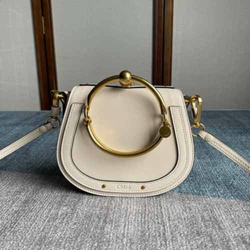 Chloe肩帶小圓包單肩手提半圓包 大品牌真皮百