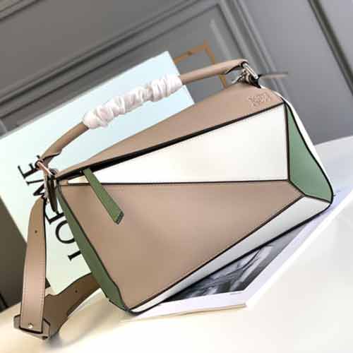 代買新品羅意威女包Puzzle幾何包 LOEWE拼接mini單肩