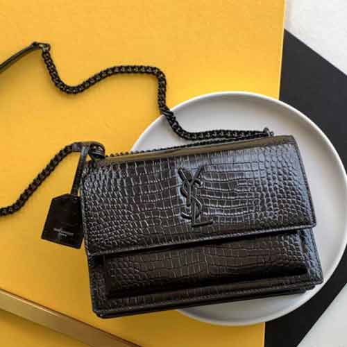 YSL原廠鱷魚紋女士背包 珍品網名品圣羅