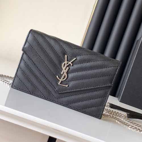 中港皮具城圣羅蘭WOC魚子醬牛皮女包 代買YSL斜紋翻