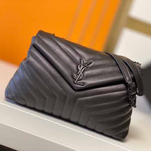 YSL小羊皮單肩枕頭包鏈條信封包 圣羅蘭PUFFER經(jīng)典云朵包