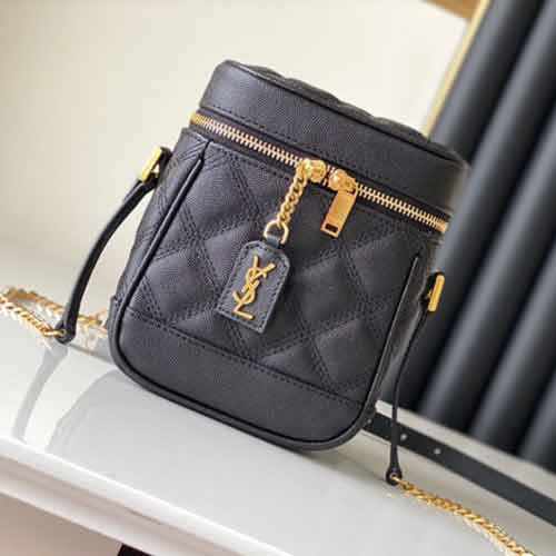 寺庫網圣羅蘭別致水桶造型荔枝紋復古小方包，盡顯低調奢華！