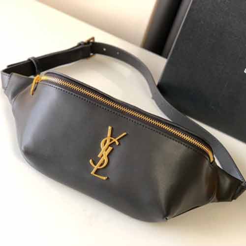 圣羅蘭進口小牛皮壓平紋腰包 YSL經典郵