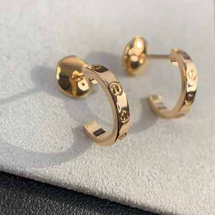 經典love螺絲耳環，窄版男女通用lo