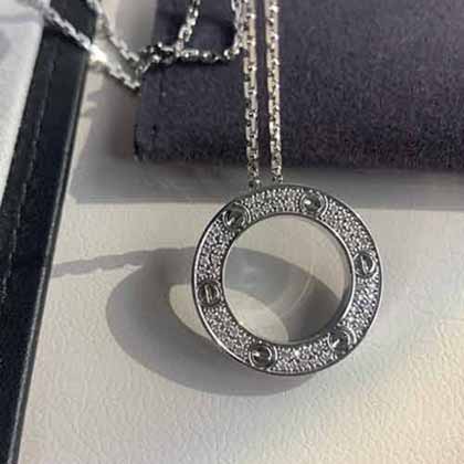 經(jīng)典女士項鏈鑲鉆輕奢項鏈女飾品品牌love滿天星大餅項鏈