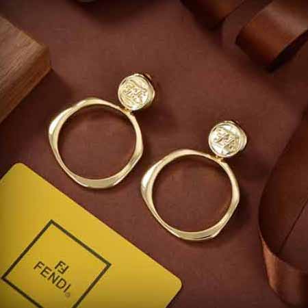 FENDI 芬迪 logo耳釘 高等定制 