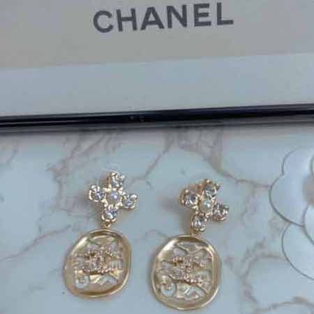 大品牌高等感~雙C珍珠小香風耳環女圓臉顯瘦耳