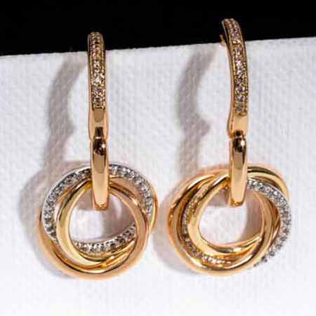 Trinity三環耳環系列三金作品面