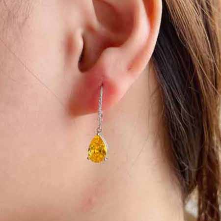 閃耀珠寶925進(jìn)口水滴耳環(huán)，見(jiàn)證愛(ài)