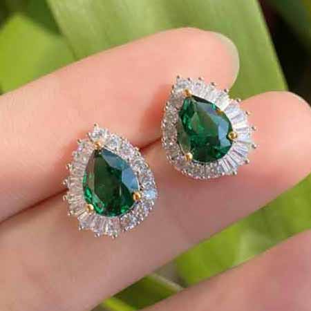 設計感時尚氣質大品牌祖母綠水滴