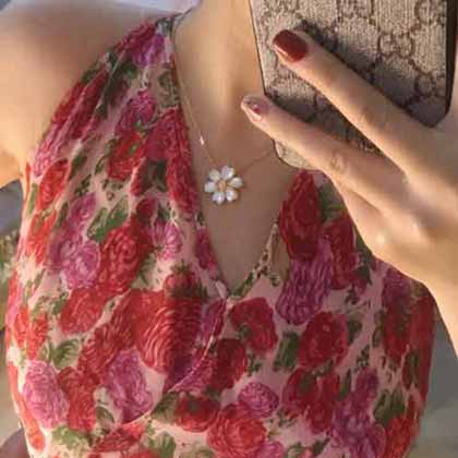 折扣800網VCA Cleef Arpels四葉草圣誕太陽花項鏈