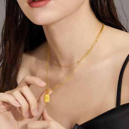 中國奢飾品網周六福巧克力方牌項鏈！