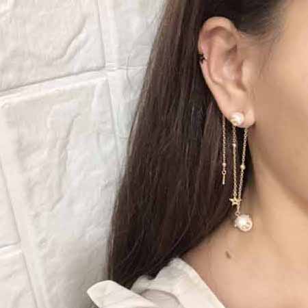 Di0r百搭復(fù)古金屬珍珠星星三葉草耳釘，華麗閃耀！