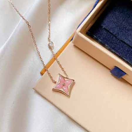 高等定制韓國lv官網925純銀菱形粉陶瓷 四葉草