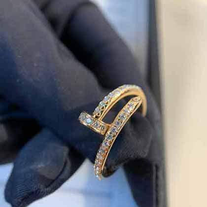 細版釘子滿鉆戒指 細版全鉆釘子戒指情釘