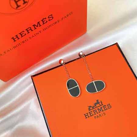 Hermes 愛馬仕 琺瑯 豬鼻子 流蘇耳環 高等定制