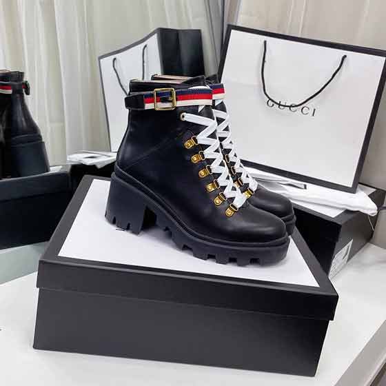 古奇品牌真皮馬丁靴 一比一女