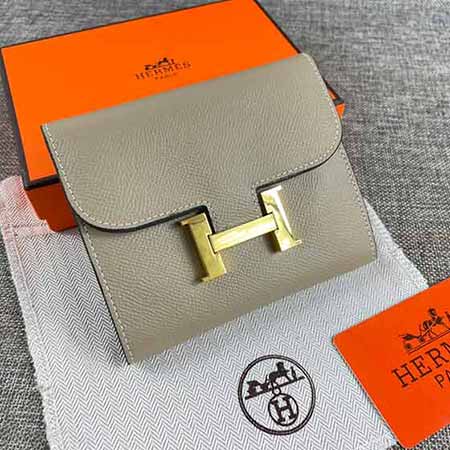 Hermes真皮折疊短款錢包女士精致高等大品牌牛皮錢夾