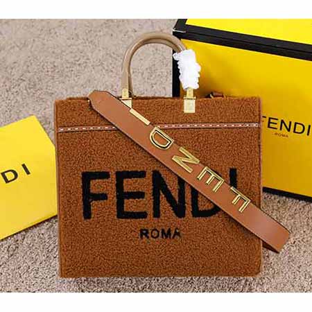 Fendi/芬迪女包經典燙印字母托特包tote購物袋