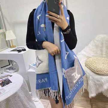LV長款圍巾女士披肩春秋冬保暖圍脖高等紗巾大圍脖